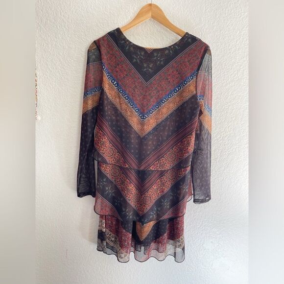 Desigual bohemian mini dress with sheer ruffles  XL - Picture 5 of 11